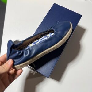 Cole Haan Navy Blue Kids Moccasin Espadrille